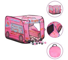 Cort de joacă pentru copii cu 250 bile, roz, 70x112x70 cm