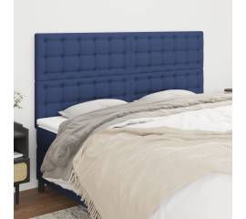 Tăblii de pat, 4 buc, albastru, 80x5x78/88 cm, textil