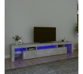 Comodă tv cu lumini led, gri beton, 215x36,5x40cm