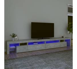 Comodă tv cu lumini led, gri beton, 290x36,5x40 cm