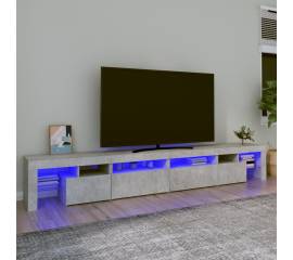 Comodă tv cu lumini led, gri beton, 280x36,5x40cm