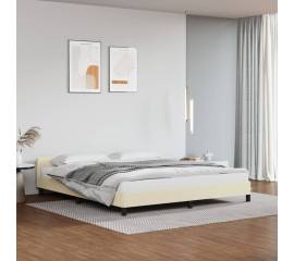 Cadru de pat cu tăblie, crem, 180x200 cm, piele ecologică