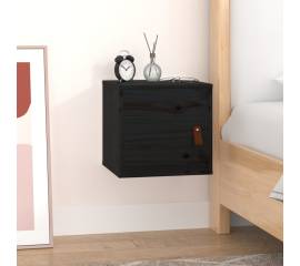 Dulap de perete, negru, 31,5x30x30 cm, lemn masiv de pin