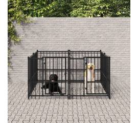 Padoc pentru câini de exterior, 3,75 m², oțel