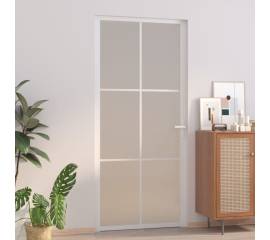 Ușă de interior, 93x201,5 cm, alb, sticlă mată și aluminiu