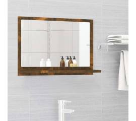 Oglindă de baie, stejar fumuriu, 60x10,5x37 cm, lemn prelucrat