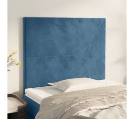 Tăblii de pat, 2 buc, albastru închis, 100x5x78/88 cm, catifea