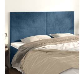 Tăblii de pat, 4 buc, albastru închis, 90x5x78/88 cm, catifea