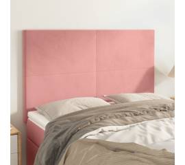 Tăblii de pat, 4 buc, roz, 72x5x78/88 cm, catifea