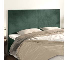 Tăblii de pat, 4 buc, verde închis, 80x5x78/88 cm, catifea