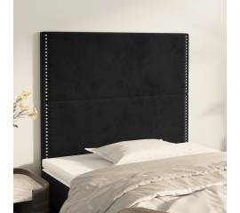 Tăblii de pat, 2 buc, negru, 100x5x78/88 cm, catifea