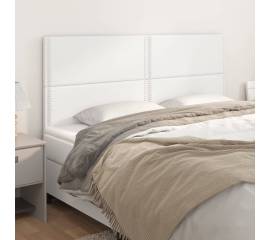 Tăblii de pat, 4 buc, alb, 90x5x78/88 cm, piele ecologică