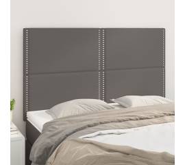 Tăblii de pat, 4 buc, gri, 72x5x78/88 cm, piele ecologică