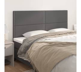 Tăblii de pat, 4 buc, gri, 80x5x78/88 cm, piele ecologică