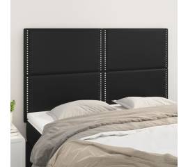 Tăblii de pat, 4 buc, negru, 72x5x78/88 cm, piele ecologică