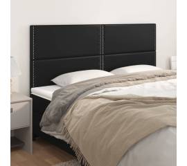 Tăblii de pat, 4 buc, negru, 80x5x78/88 cm, piele ecologică