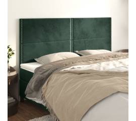 Tăblii de pat, 4 buc, verde închis, 80x5x78/88 cm, catifea