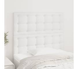 Tăblii de pat, 2 buc, alb, 100x5x78/88 cm, piele ecologică