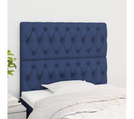 Tăblii de pat, 2 buc, albastru, 100x7x78/88 cm, textil