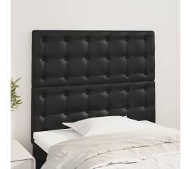 Tăblii de pat, 2 buc, negru, 100x5x78/88 cm, piele ecologică