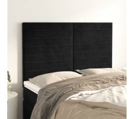 Tăblii de pat, 4 buc, negru, 72x5x78/88 cm, catifea