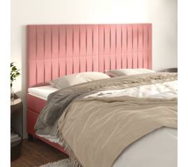 Tăblii de pat, 4 buc, roz, 100x5x78/88 cm, catifea