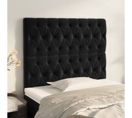 Tăblii de pat, 2 buc, negru, 100x7x78/88 cm, catifea