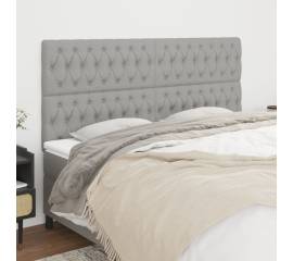 Tăblii de pat, 4 buc, gri deschis, 100x7x78/88 cm, textil