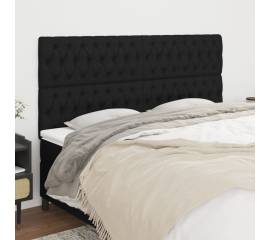 Tăblii de pat, 4 buc, negru, 100x7x78/88 cm, textil