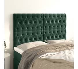 Tăblii de pat, 4 buc, verde închis, 80x7x78/88 cm, catifea