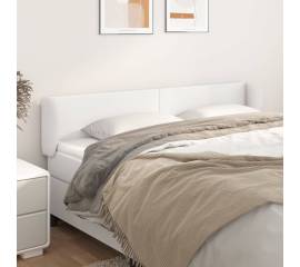 Tăblie de pat cu aripioare alb 183x23x78/88 cm piele ecologică
