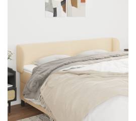 Tăblie de pat cu aripioare crem 203x23x78/88 cm textil