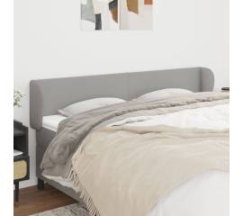 Tăblie de pat cu aripioare gri deschis 183x23x78/88 cm textil