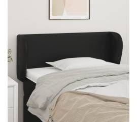Tăblie de pat cu aripioare negru 103x23x78/88cm piele ecologică