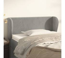Tăblie de pat cu aripioare gri deschis 93x23x78/88 cm catifea