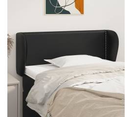 Tăblie de pat cu aripioare negru 103x23x78/88cm piele ecologică