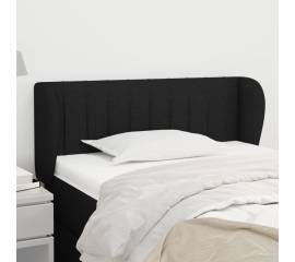 Tăblie de pat cu aripioare negru 103x23x78/88 cm textil