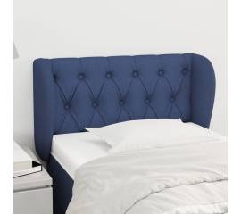 Tăblie de pat cu aripioare, albastru, 83x23x78/88 cm  textil