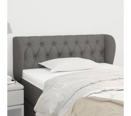 Tăblie de pat cu aripioare gri închis 103x23x78/88 cm textil