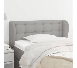 Tăblie de pat cu aripioare gri deschis 103x23x78/88 cm textil