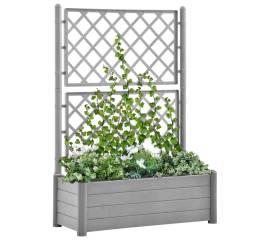 Jardinieră de grădină cu spalier, gri piatră, 100x43x142, pp