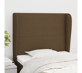 Tăblie de pat cu aripioare maro închis 83x23x118/128 cm textil