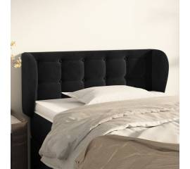 Tăblie de pat cu aripioare negru 103x23x78/88 cm catifea
