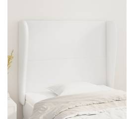 Tăblie de pat cu aripioare, alb, 103x23x118/128 cm, piele eco