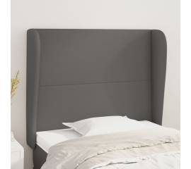 Tăblie de pat cu aripioare gri 93x23x118/128 cm piele eco