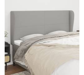 Tăblie de pat cu aripioare gri deschis 183x23x118/128 cm textil
