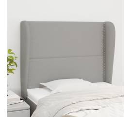 Tăblie de pat cu aripioare gri deschis 83x23x118/128 cm textil