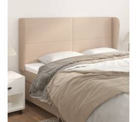 Tăblie pat cu aripioare cappuccino 203x23x118/128 cm piele eco