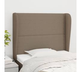 Tăblie de pat cu aripioare gri taupe 103x23x118/128 cm textil