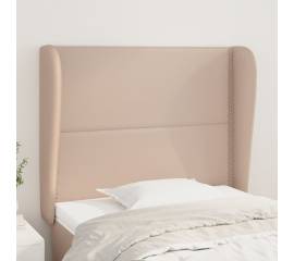 Tăblie pat cu aripioare cappuccino 83x23x118/128 cm piele eco